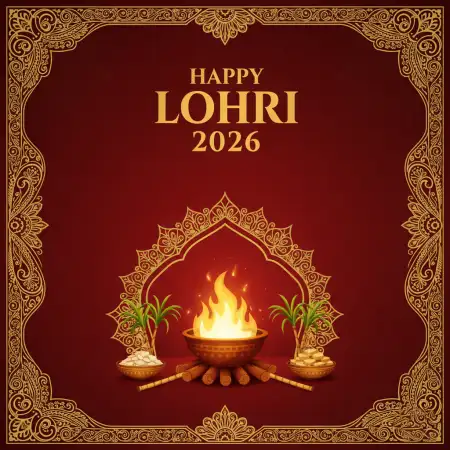 Happy Lohri 2026 Wishes With Dhol And Bhangra - Free Happy Lohri 2026 Wishes Download