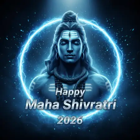Happy Maha Shivratri 2026 Dark Blue Background Poster - Free Happy Maha Shivratri 2026 Download