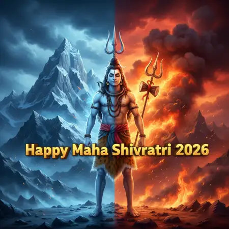 Happy Maha Shivratri 2026 Facebook Greeting Card With Lord Shiva - Free Happy Maha Shivratri 2026 Facebook Download