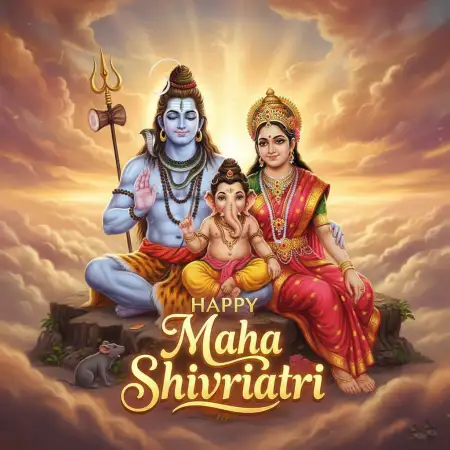Happy Maha Shivratri Family Blessings Post - Free Happy Maha Shivratri Download