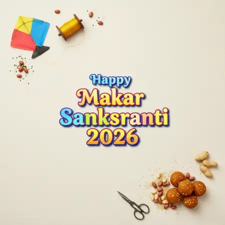 happy makar sankranti 2026 modern typography greeting card