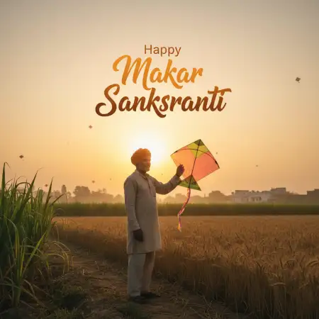 Free Happy Makar Sankranti 2026 Photo Greetings Background Download