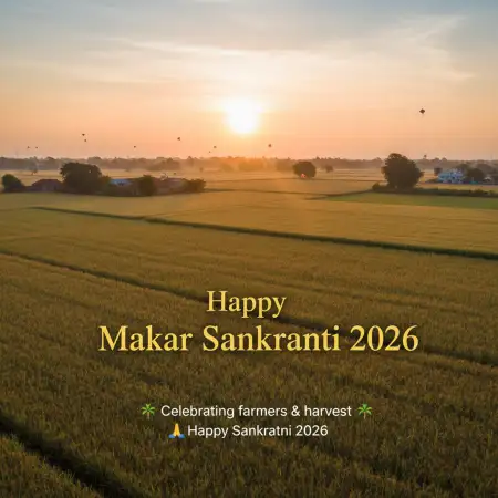 Free Happy Makar Sankranti 2026 Wishes Sunrise And Sun Theme Background Download