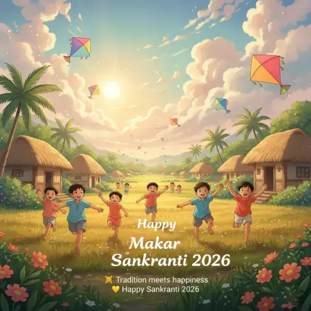 Free Happy Makar Sankranti 2026 Wishes With Kite Images Background Download