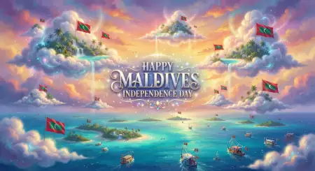 Happy Maldives Independence Day Waving Flag - Free Maldives Independence Day 2026 Download