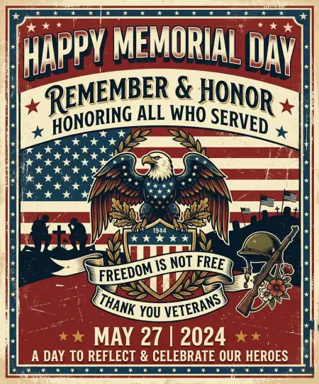 Happy Memorial Day 2026 Creative Poster Ideas - Free Happy Memorial Day 2026 Download