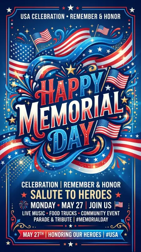 Happy Memorial Day 2026 Memorial Tribute Card Ideas - Free Happy Memorial Day 2026 Download