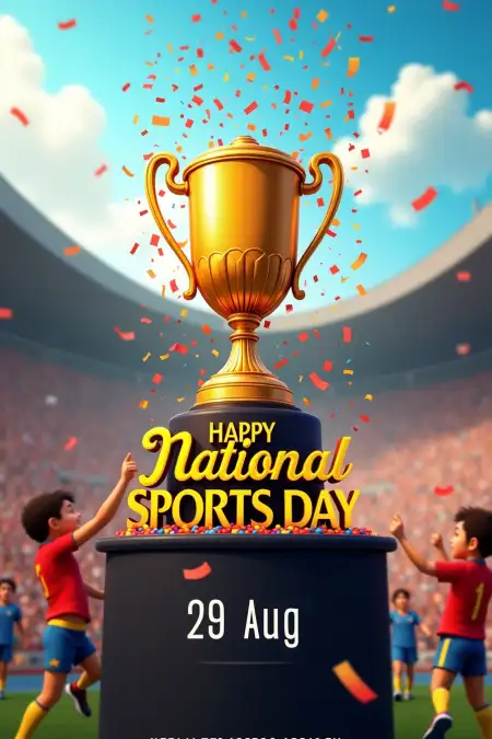 Happy National Sports Day Photo Frame Template - Free Template Download