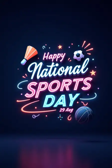 Happy National Sports Day Wishes With Your Name - Free Wishes Download