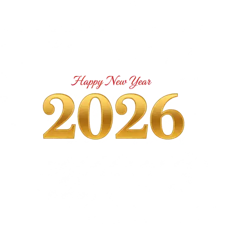 Free Happy New Year 2026 Black And Gold Png PNG Image Download