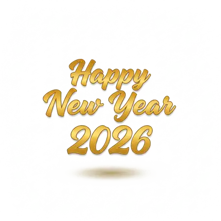 Free Happy New Year 2026 English Text Png PNG Image Download