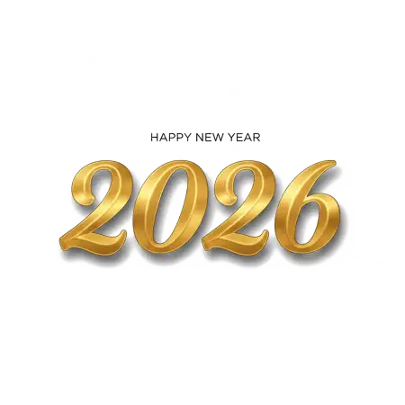 Free Happy New Year 2026 Glow Text Png PNG Image Download