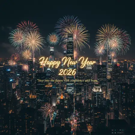 Happy New Year 2026 Greeting Card English - Free Happy New Year Download