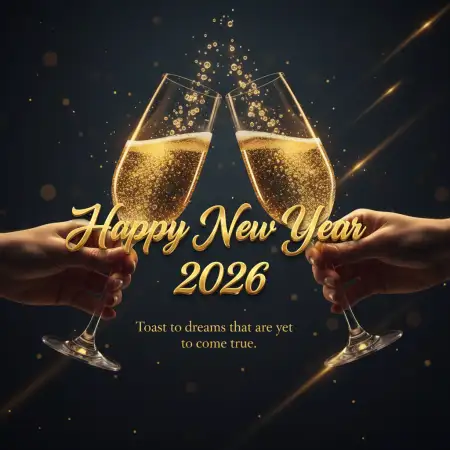 Happy New Year 2026 Greeting Card Simple Design - Free Happy New Year Download