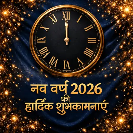 Happy New Year 2026 Hindi Calligraphy Poster - Free Happy New Year Download