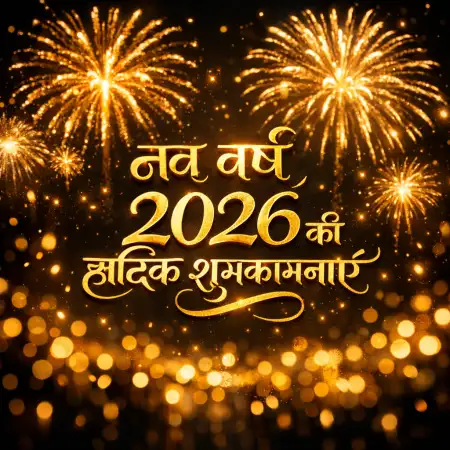 Happy New Year 2026 Hindi Calligraphy Text - Free Happy New Year Download