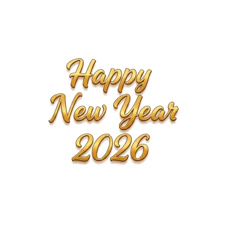 Free Happy New Year 2026 Luxury Text Png PNG Image Download