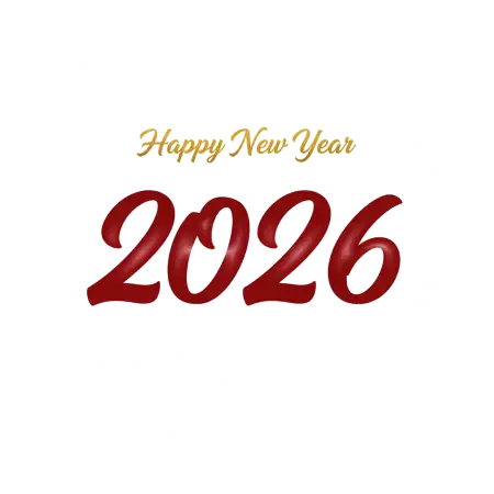 Free Happy New Year 2026 Png Brush Lettering PNG Image Download