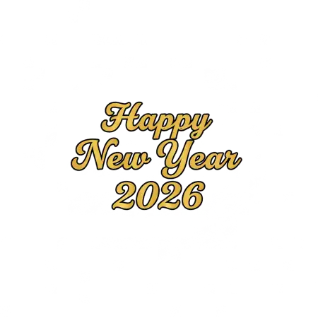 Free Happy New Year 2026 Png Fancy Text PNG Image Download