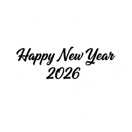 Free Happy New Year 2026 Png Glowing Typography PNG Image Download