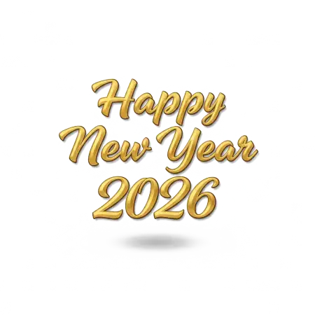 Free Happy New Year 2026 Png Lettering PNG Image Download