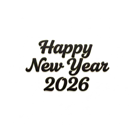 Free Happy New Year 2026 Png Stylish Lettering PNG Image Download