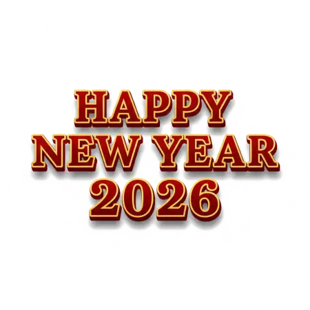 Free Happy New Year 2026 Png Text Brush Lettering PNG Image Download
