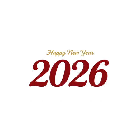 Free Happy New Year 2026 Png Text Calligraphy PNG Image Download