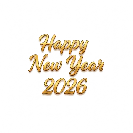 Free Happy New Year 2026 Png Text For Flex Printing PNG Image Download