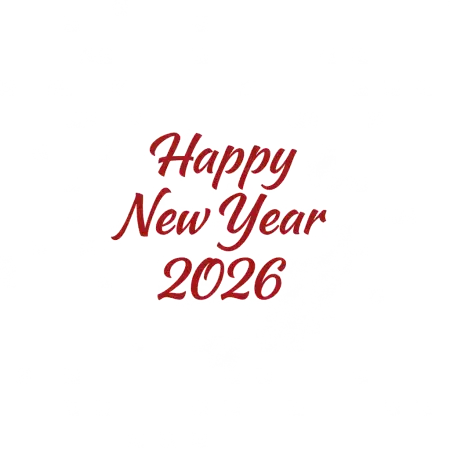 Free Happy New Year 2026 Png Text For Greeting Card PNG Image Download