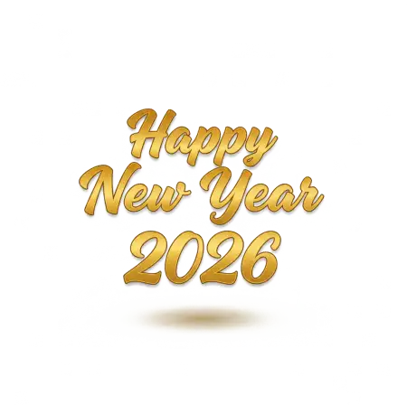 Free Happy New Year 2026 Png Text Handwritten PNG Image Download