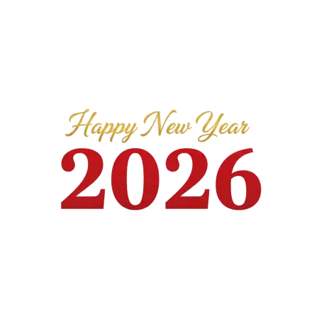 Free Happy New Year 2026 Png Text Isolated PNG Image Download
