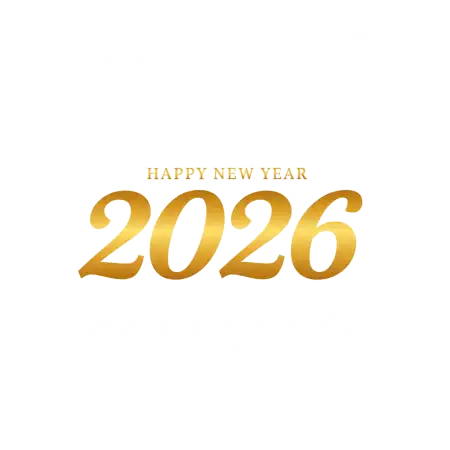 Free Happy New Year 2026 Png Text Luxury Style PNG Image Download