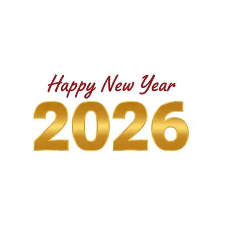 Free Happy New Year 2026 Png Text Modern Typography PNG Image Download