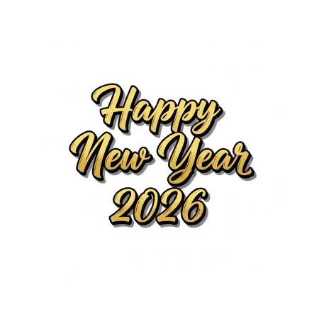 happy new year 2026 png text red calligraphy