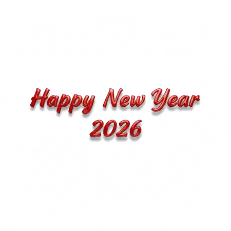 Happy New Year 2026 Png Typography Design - Free Png Design Download
