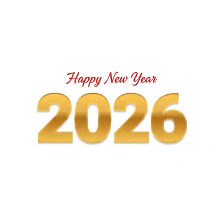 Free Happy New Year 2026 Red Gold Png PNG Image Download