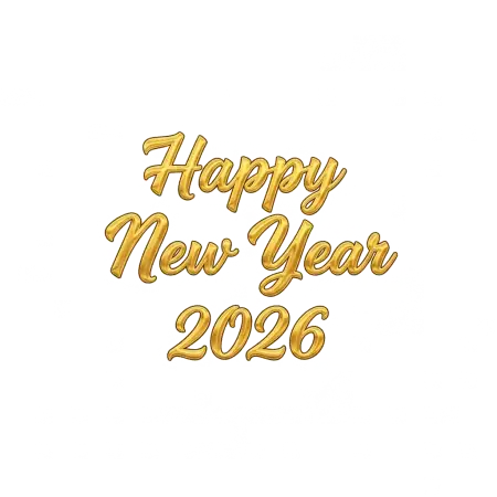Free Happy New Year 2026 Text Png PNG Image Download