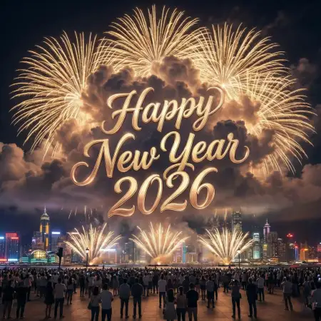 Free Happy New Year 2026 Text Style Background Download