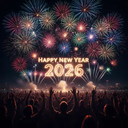 Free Happy New Year 2026 Wishes Design Background Download