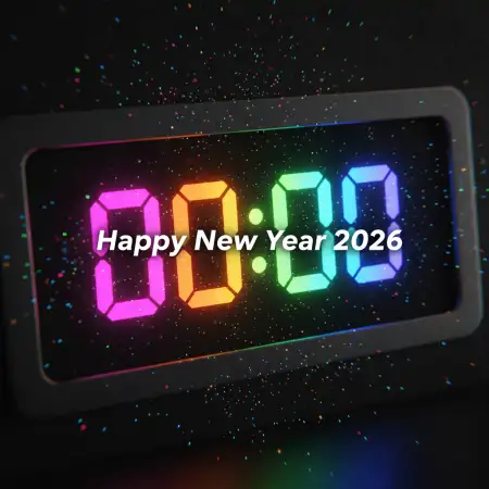 Free Happy New Year 2026 Wishes Digital Card Background Download