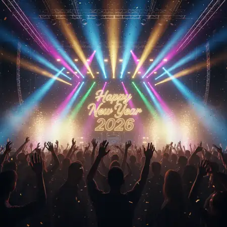 Free Happy New Year 2026 Wishes Party Background Download