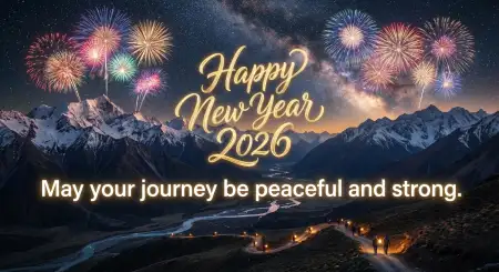 Free Happy New Year 2026 Wishes With Blessing Quotes Background Download