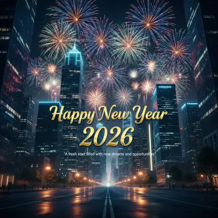 Free Happy New Year 2026 Wishes With Hope Quotes Background Download