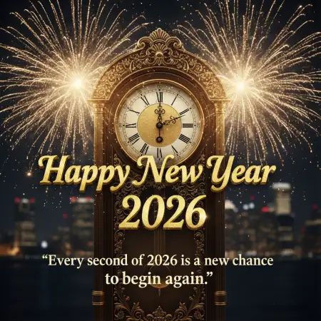 Free Happy New Year 2026 Wishes With Smile Quotes Background Download