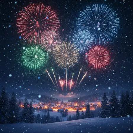 Free Happy New Year Background Starry Night Fireworks Background Download