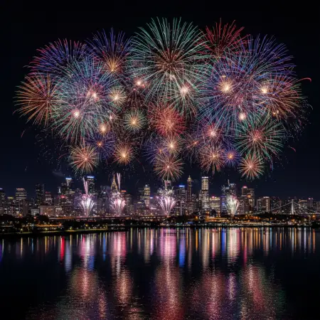 Free Happy New Year Background With Fireworks Background Download