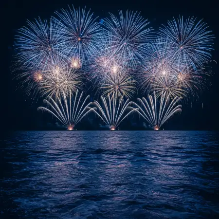 Free Happy New Year Fireworks Night Sky Background Background Download