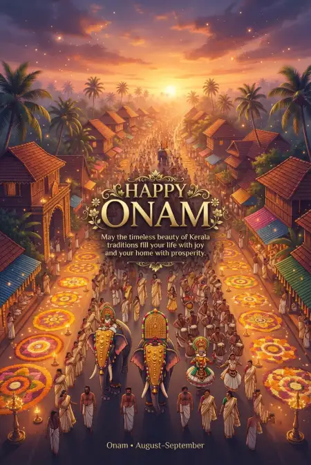 Happy Onam 2026 Celebration Poster - Free Happy Onam 2026 Download