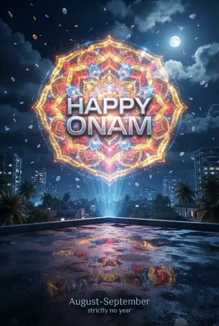 Happy Onam 2026 Cinematic Poster - Free Happy Onam 2026 Download
